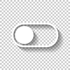 switch off, app slider. White icon with shadow on transparent background