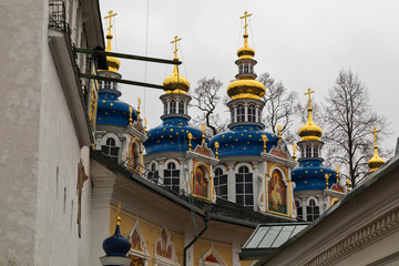 Pechory, Pskov region, Russia, April 2019,  Pskov-Pechersk monastery