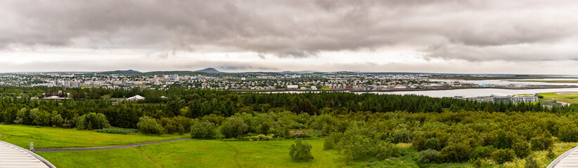 Reykjavik panorama shot from the Perlan observation deck