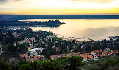 View of the Portorož bay located in Slovenia