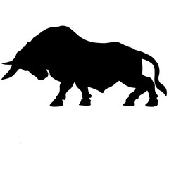 Plakat Bull icon. Black silhouette of buffalo 