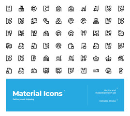 Material Vector Icon design Icons set of Shipping and Delivery Icon. design for UI, Website, Mobile App and Printable Material. Easy to Edit & Customize.