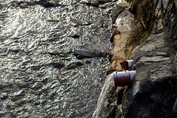 Polluting the water with chemicals