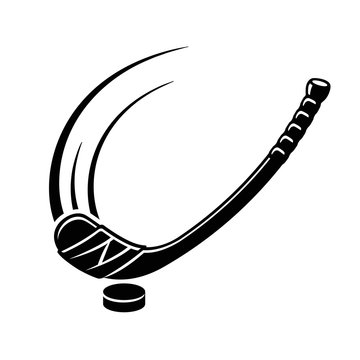 black hockey stick hitting puck clip art preview