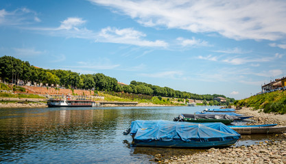 Ticino River from Ponte Coperto in Pavia, Lombardy, northern Italy