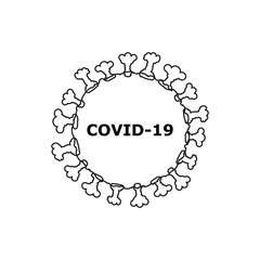 Obraz premium Silhouette of a coronavirus. Vector illustration of COVID-19 on a white background.