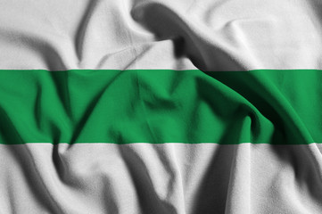 Flag of Groningen, the Netherlands, with waving fabric texture	