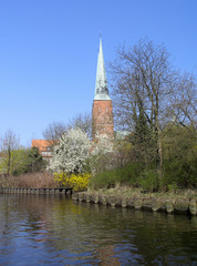 Obraz premium Luebeck Cathedral, Hanseatic City, Luebeck, Schleswig-Holstein, Germany, Europe