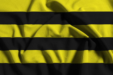 Flag of Schiedam, the Netherlands, with waving fabric texture	
