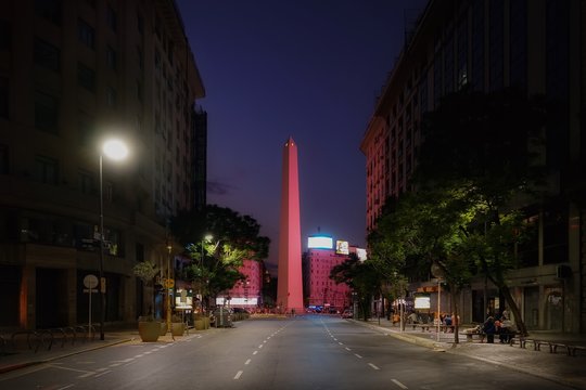 Obelisco De Buenos Aires Against Sky At Night