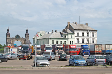 SOVETSK, RUSSIA. Border crossing and customs on the Russian-Lithuanian border. Kaliningrad region