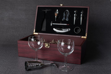 Coleccion de saca corcho para vinos con caja 