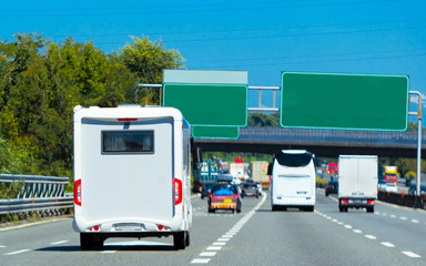Caravan on driveway in Switzerland reflex