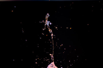 High speed macro photography of a water drop splashing