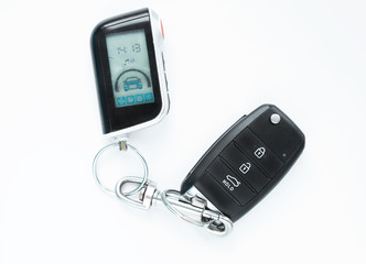 Car keys on a white background.
