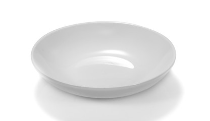 White tableware placed on a white background