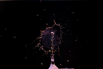 High speed macro photography of a water drop splashing
