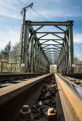Naklejka premium railway tracks and bridge