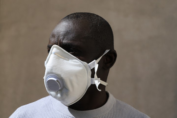 African with Face Mask, Coronavirus 