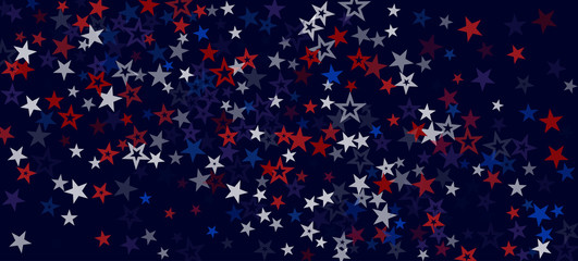 Fototapeta na wymiar National American Stars Vector Background. USA 4th of July Labor Memorial Independence Veteran's President's 11th of November Day 