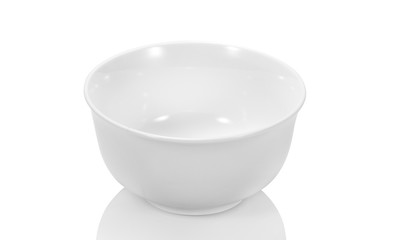 White tableware placed on a white background
