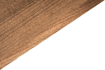 Diagonal of wood and the rest white background