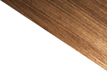 Diagonal of wood and the rest white background