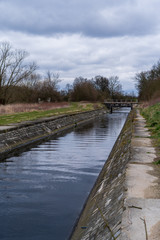 Fototapeta premium Flood water channel on the Odra River