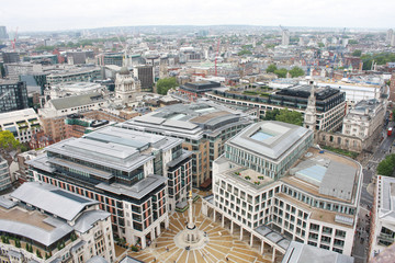 London. View of Paternoster Square Column from the observation deck of St Paul's Cathedral