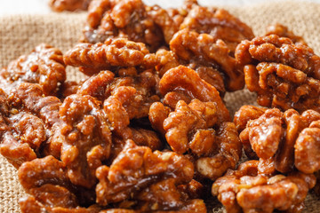 Walnuts on a white board
