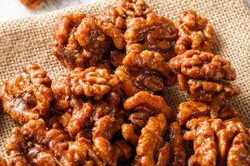 Walnuts on a white board