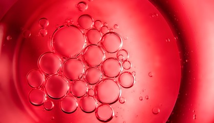 Red bubbles and drops blood for covid-19 testing.