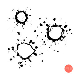 Abstract realistic watercolor blots. Artistic vector design elements with splashes. Vector illustration.