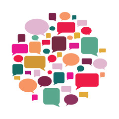 Vector illustration of abstract colorful bubbles speech