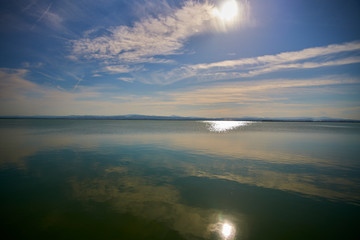 sunset over the lake