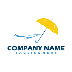 Large parasol for outdoor space. Beach umbrella. Logo design template element. Vector Illustration © Taawon