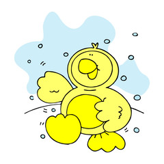 Cute Duck Vector for icon templates or presentation background.