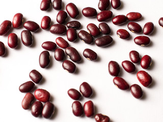 Red kidney beans isolated with white background stock image.