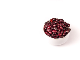 Red kidney beans isolated with white background stock image.