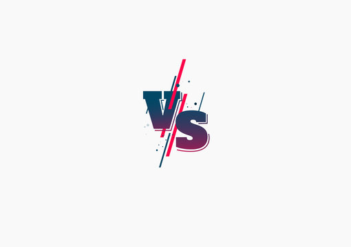 Color Line Versus Logo VS Letters For Competition. Sport Design. MMA, Battle, Vs Match, Game Concept Competitive Vs. With Simple Graphic Elements. Vector Illustration