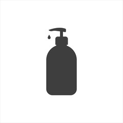 Hand wash gel icon on white background. Hand sanitizer sign and symbol