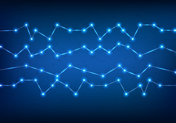 Fototapeta premium Abstract connections on blue background. Tech concept.
