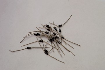 close-up of semiconductor diodes