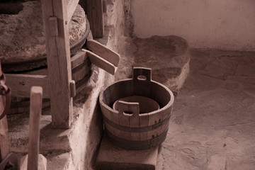 Spout and bucket for Grist Mill