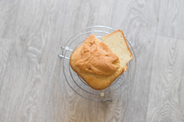 Bread. Close-up. A piece of bread.