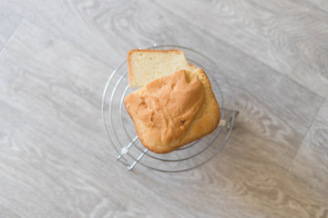Bread. Close-up. A piece of bread.