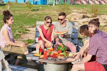 Friends Hanging Out Outdoors