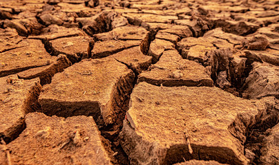 Dry soil during  drought