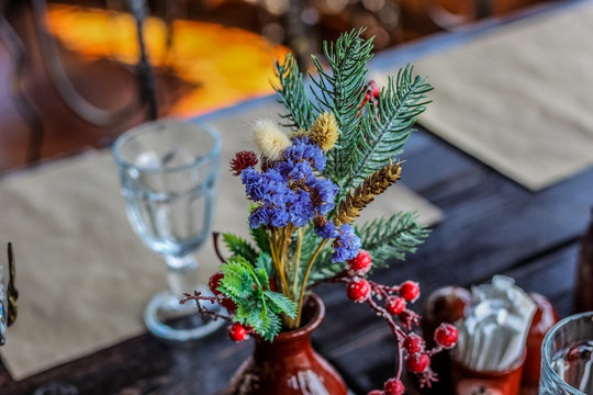 decorative design of a restaurant in the village