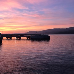 coucher de soleil sur le port